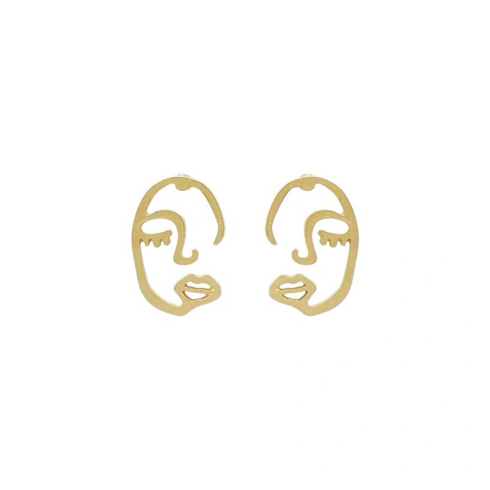 💙Face Art Stud Earrings Sterling Silver - Picture 7 of 11